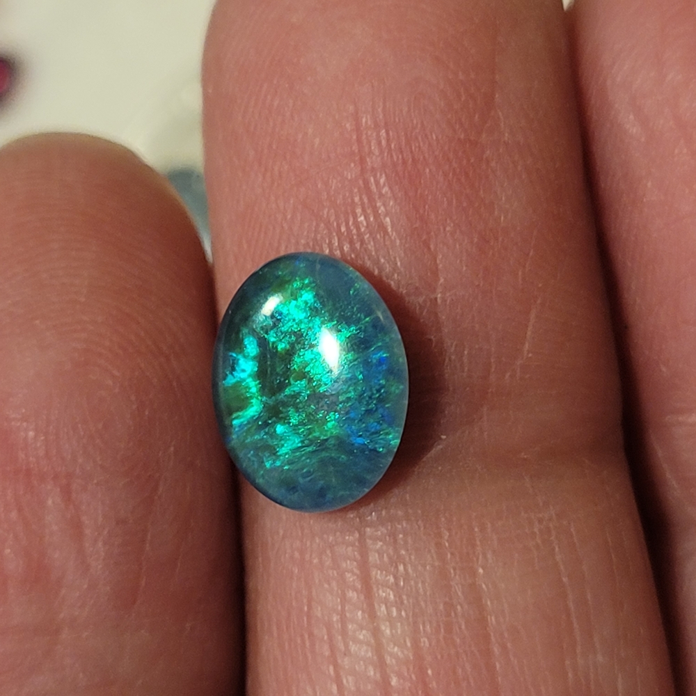 Stunning Blue-Green Opal Ring